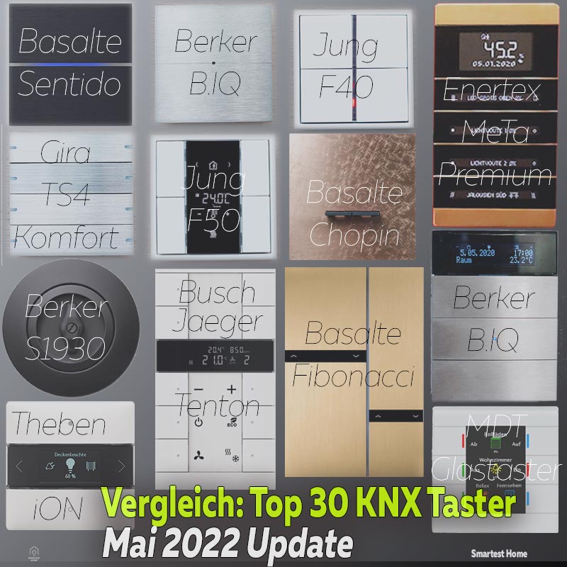 Vergleich Top 30 KNX Taster Ranking Mai 2022