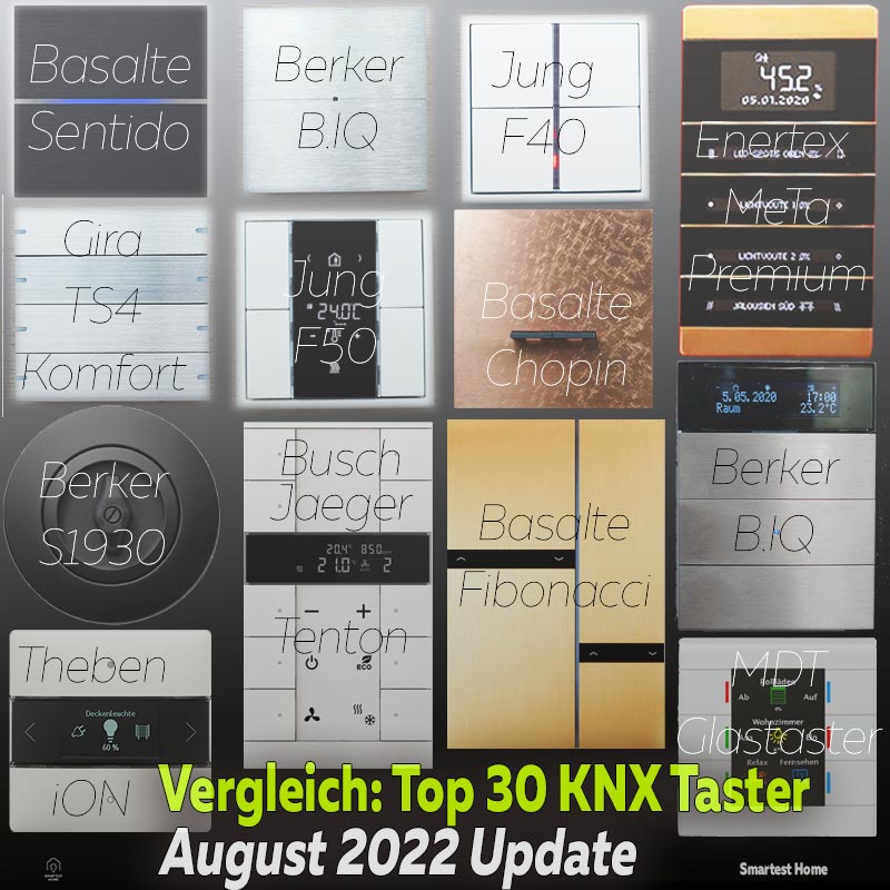 Vergleich Top 30 KNX Taster August 2022