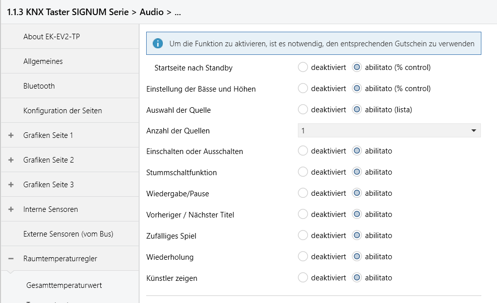 Ekinex Signum Audio Streams Auswahl Amazon Music, Apple Music, Spotify
